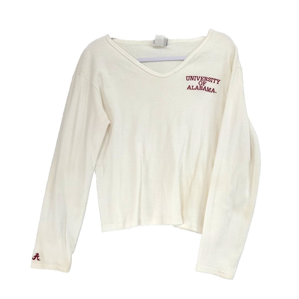 University of Alabama Cream Sweater Embroidered Logo For the Glory XL Made in US